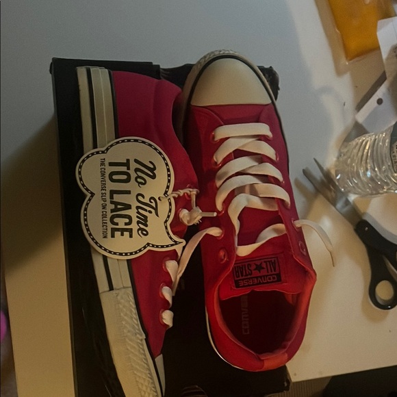 Converse Pink and White High-Top Sneakers - Picture 4 of 6